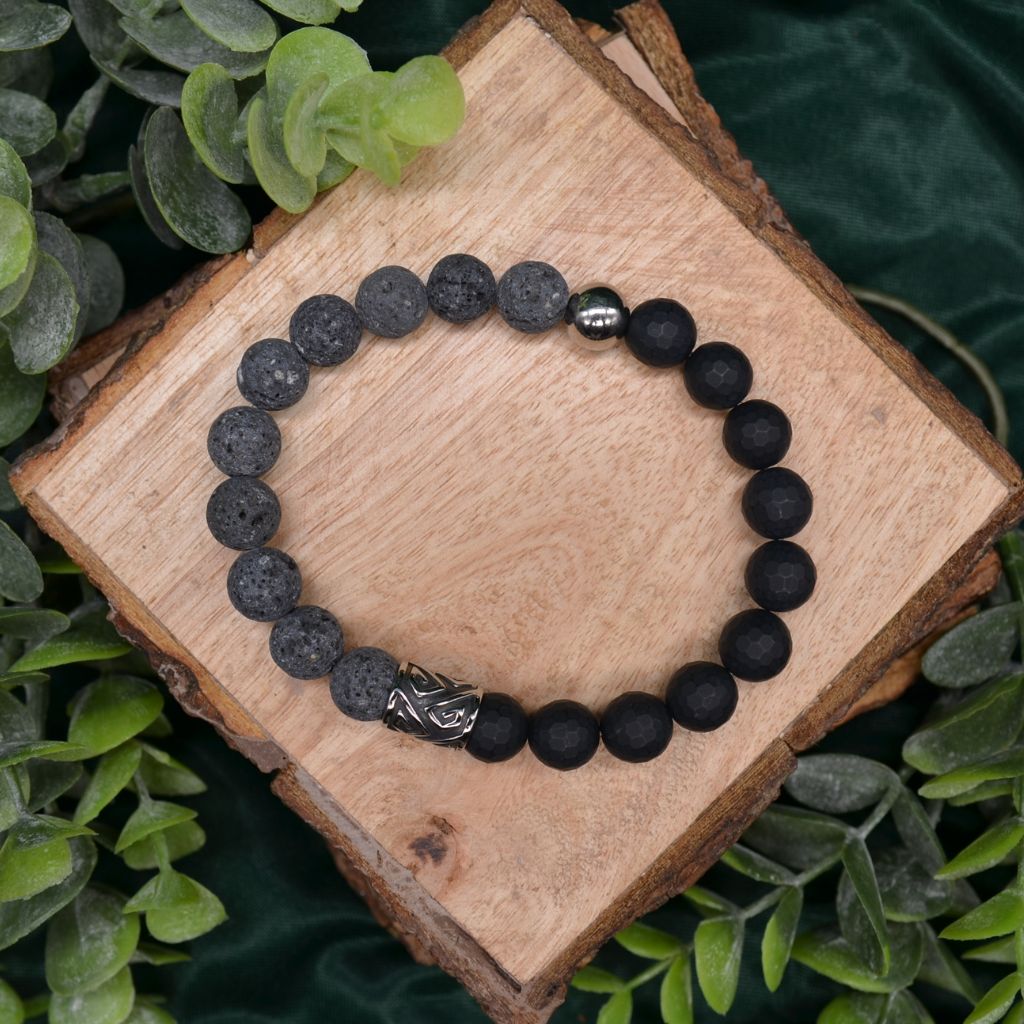 Balancing Act | Lava and Onyx Bracelet