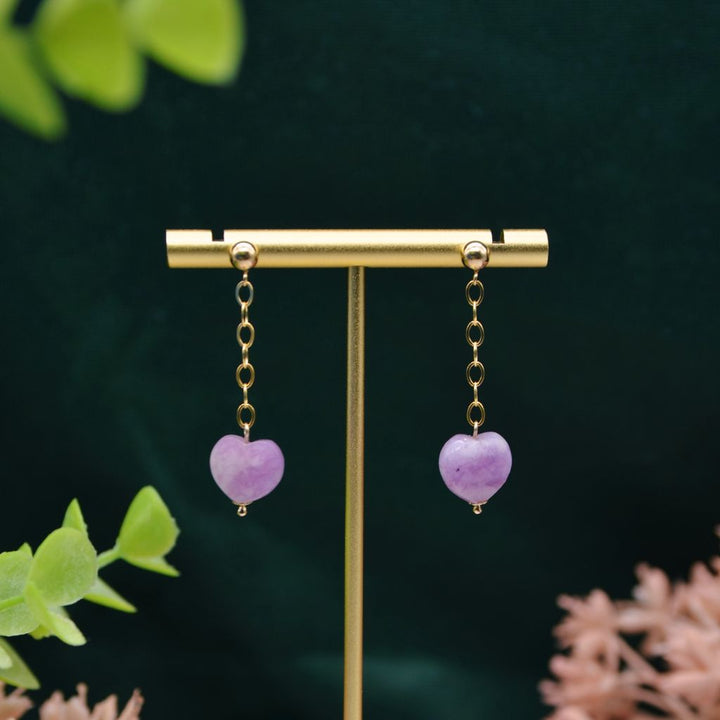 Heartfelt | Lepidolite Heart Earrings