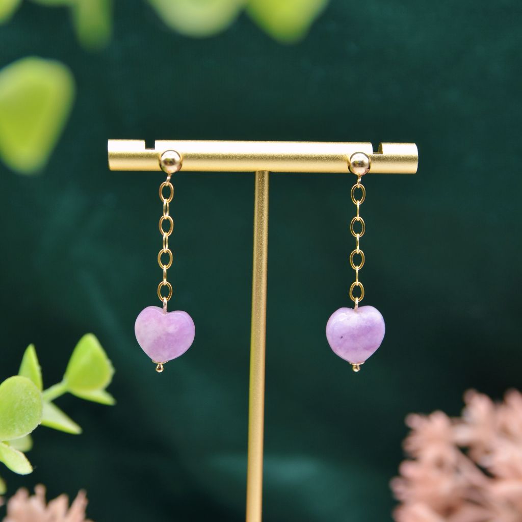 Heartfelt | Lepidolite Heart Earrings