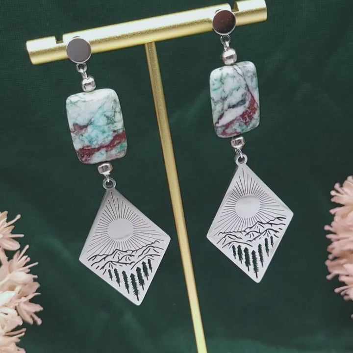 Quiet Mornings | Chrysocolla Mountainscape Earrings