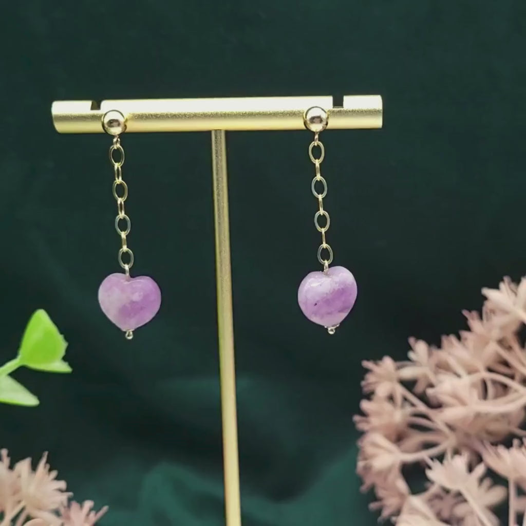 Heartfelt | Lepidolite Heart Earrings