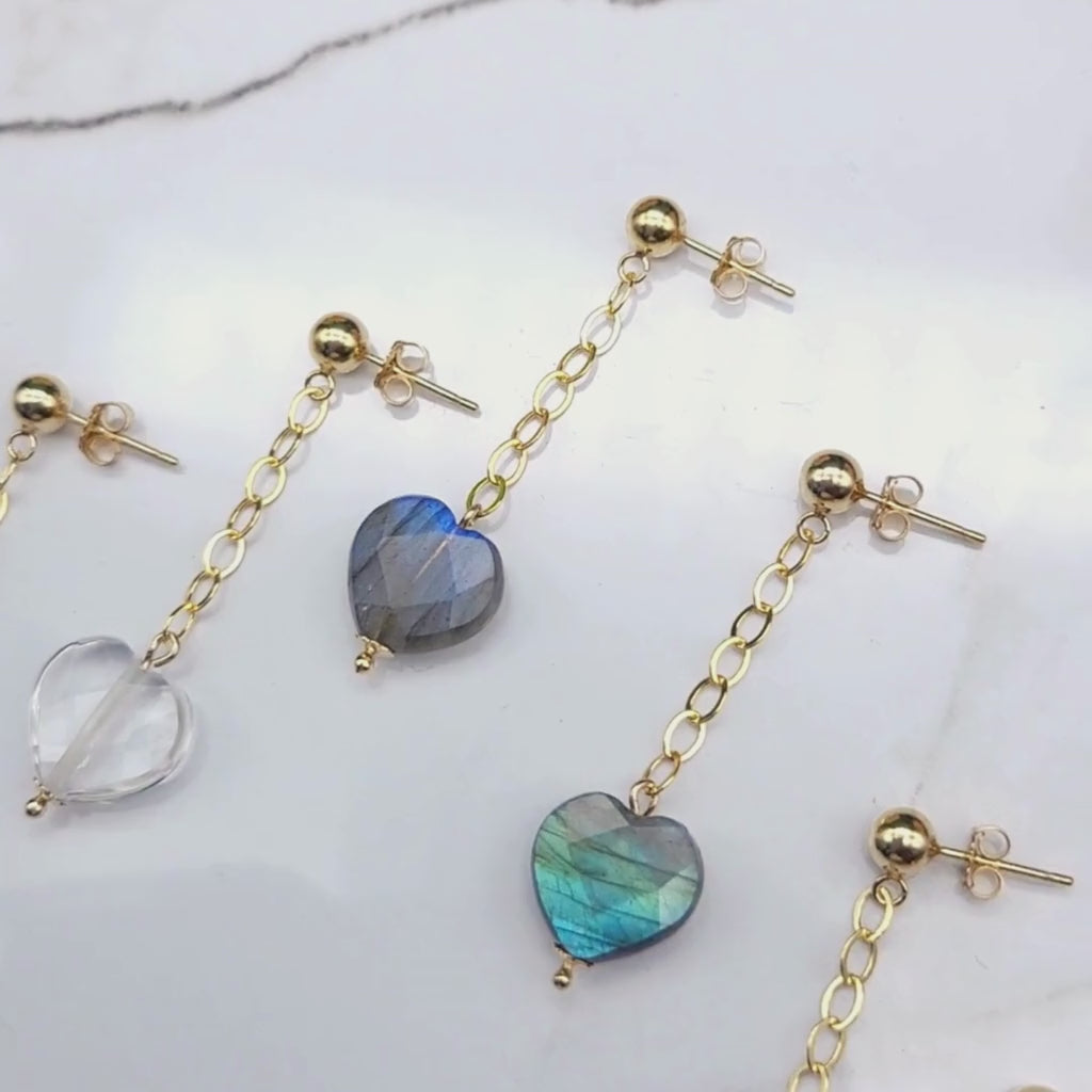 Heartfelt | Labradorite Heart Earrings