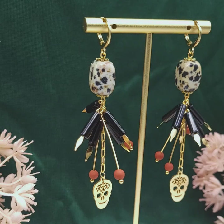 Wild at Heart | Dalmatian Jasper & Onyx Earrings