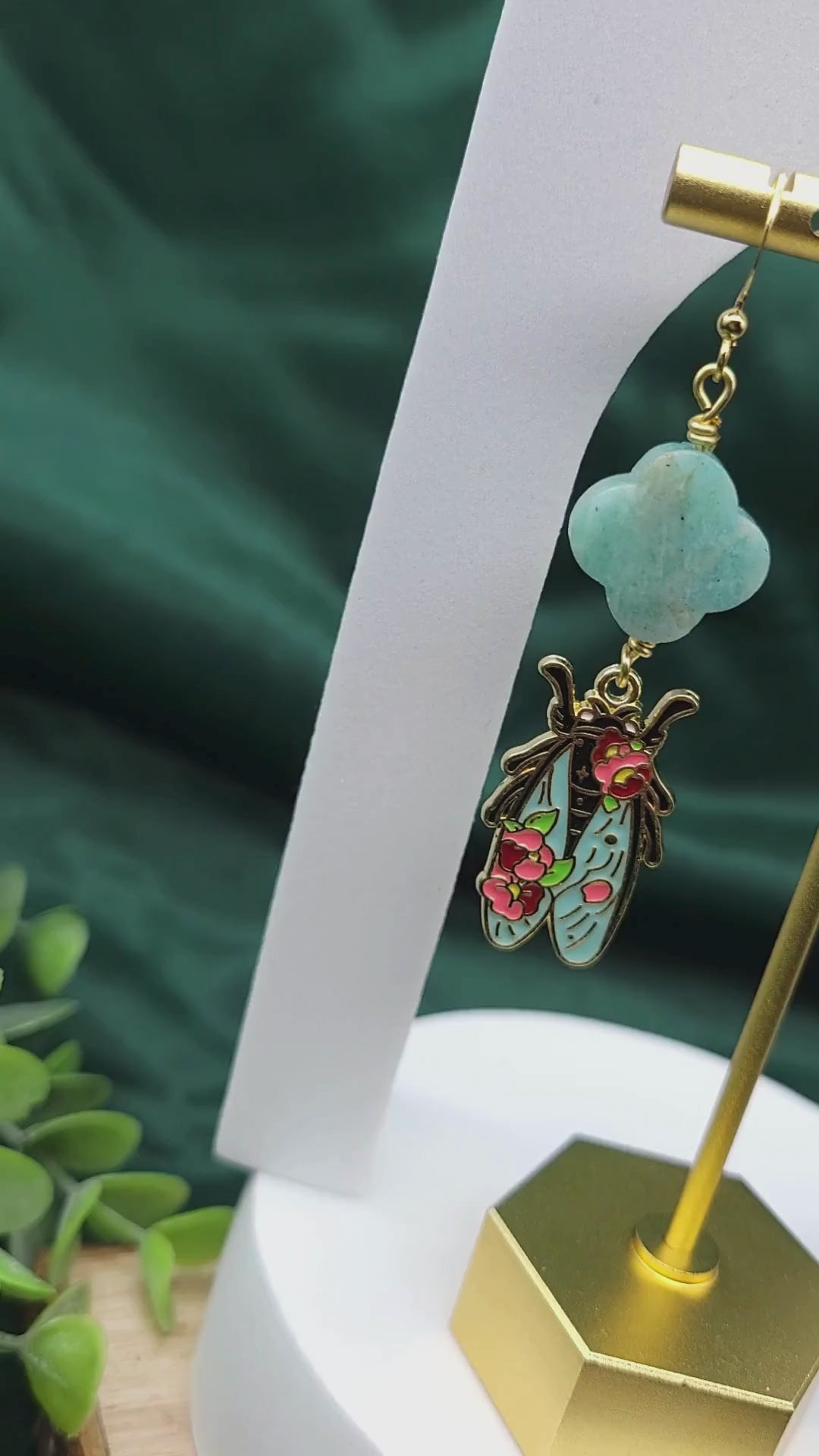 Sound of Summer | Cicada Amazonite Earrings