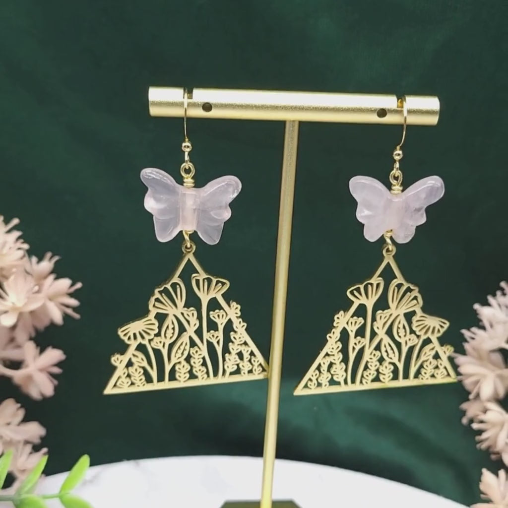 Wildflower Rendezvous | Rose Quartz Earrings