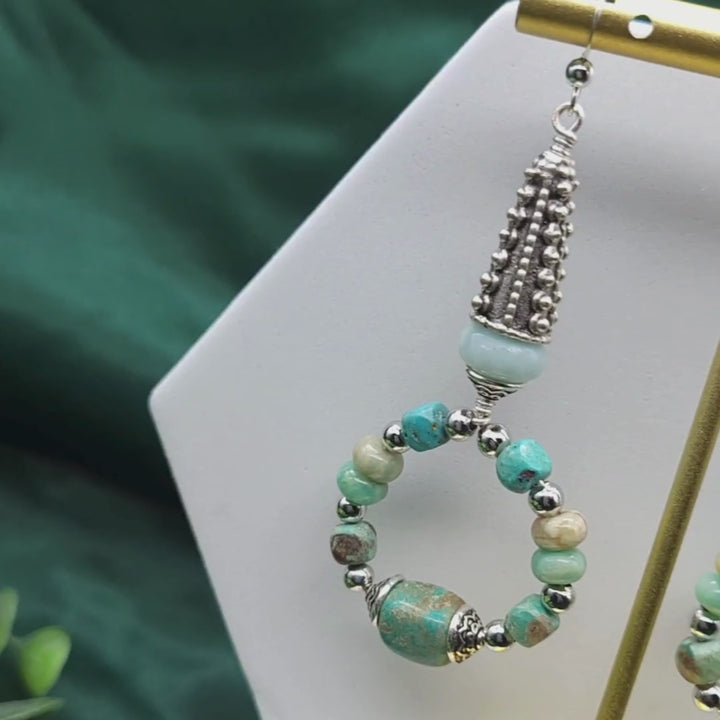 Full Circle | Turquoise and Amazonite Earrings