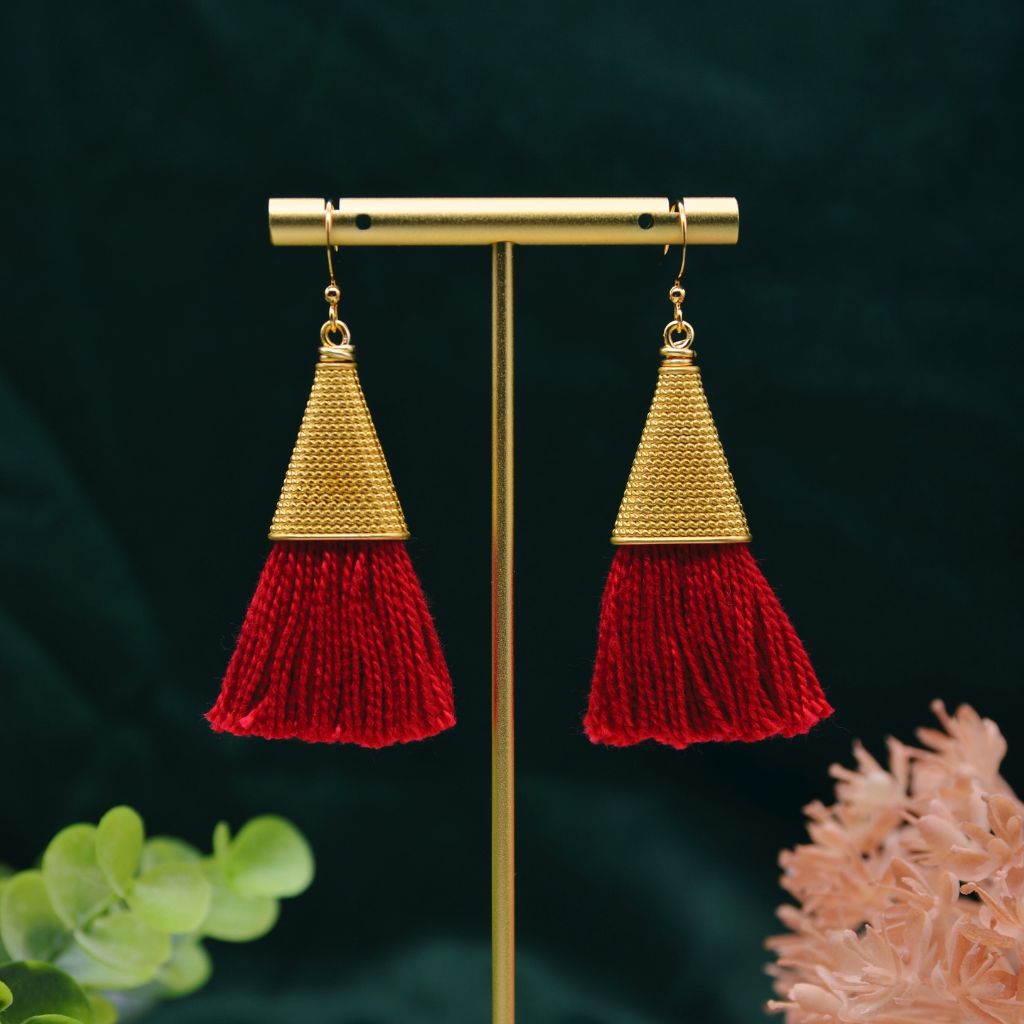 Love Connection | Cherry Red Tassel Earrings