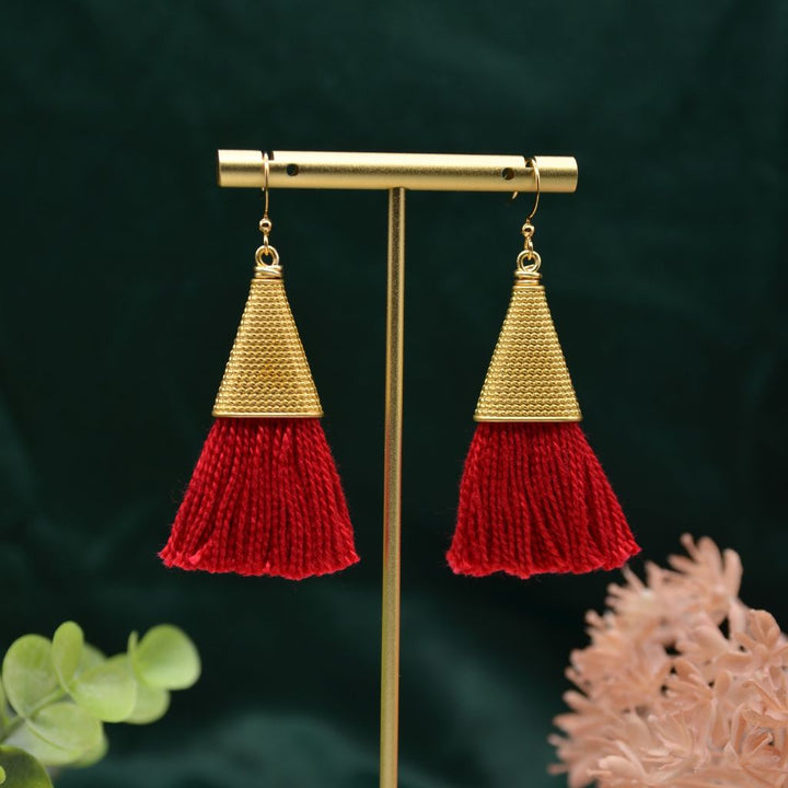 Love Connection | Cherry Red Tassel Earrings