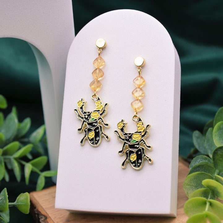 Joy in Abundance | Scarab & Citrine Earrings