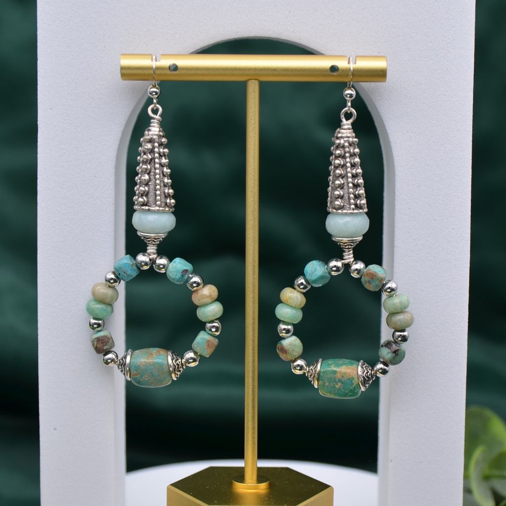 Full Circle | Turquoise and Amazonite Earrings