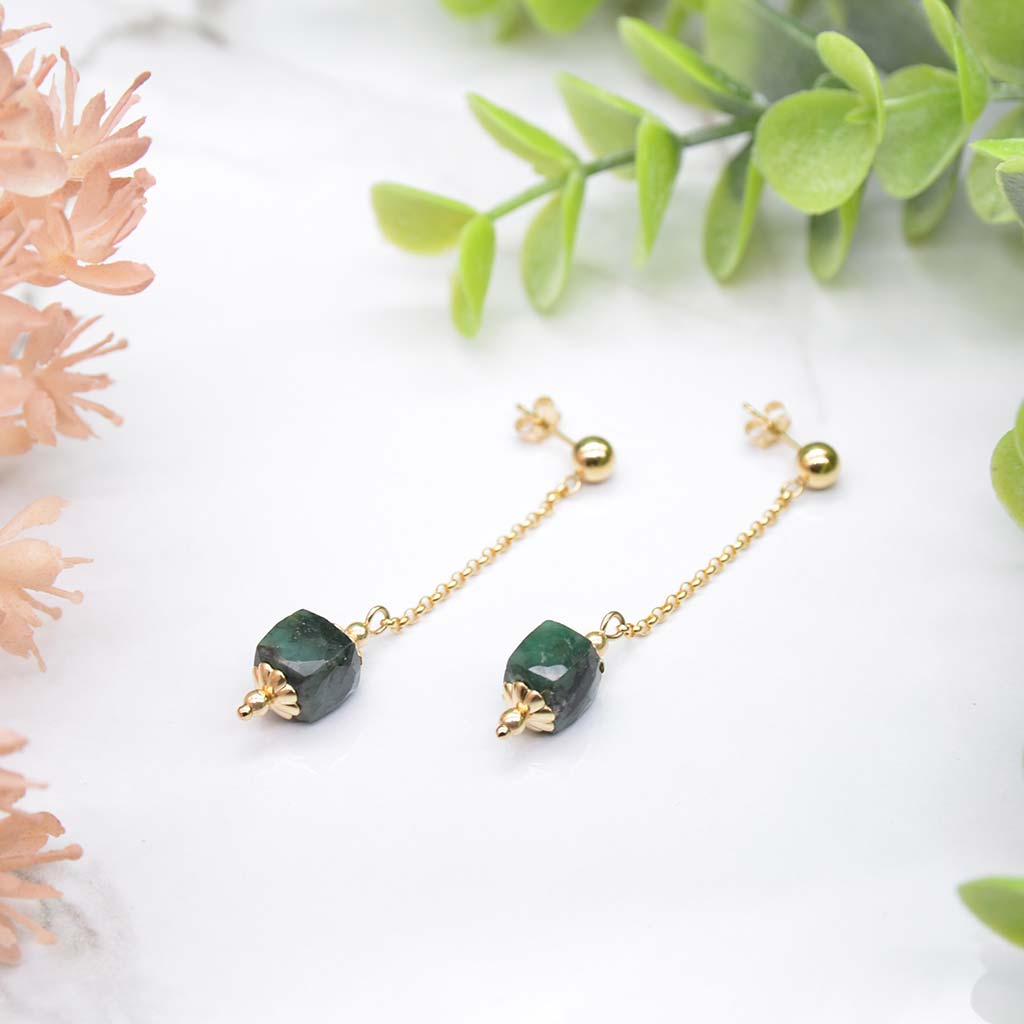 Emeralds In Motion Earrings