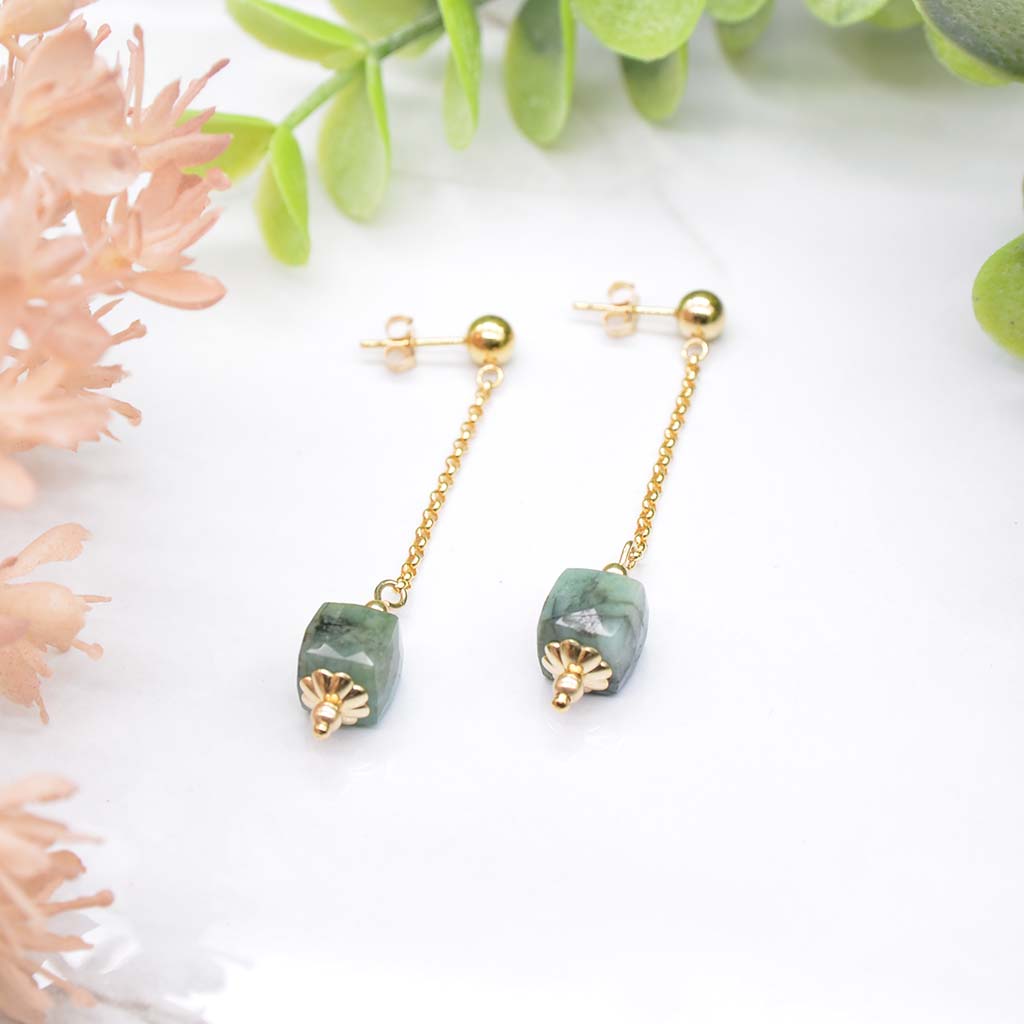 Emeralds In Motion Earrings
