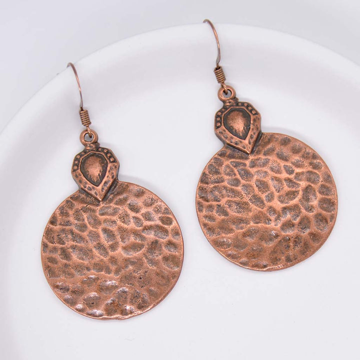 Hammered Disk Earrings