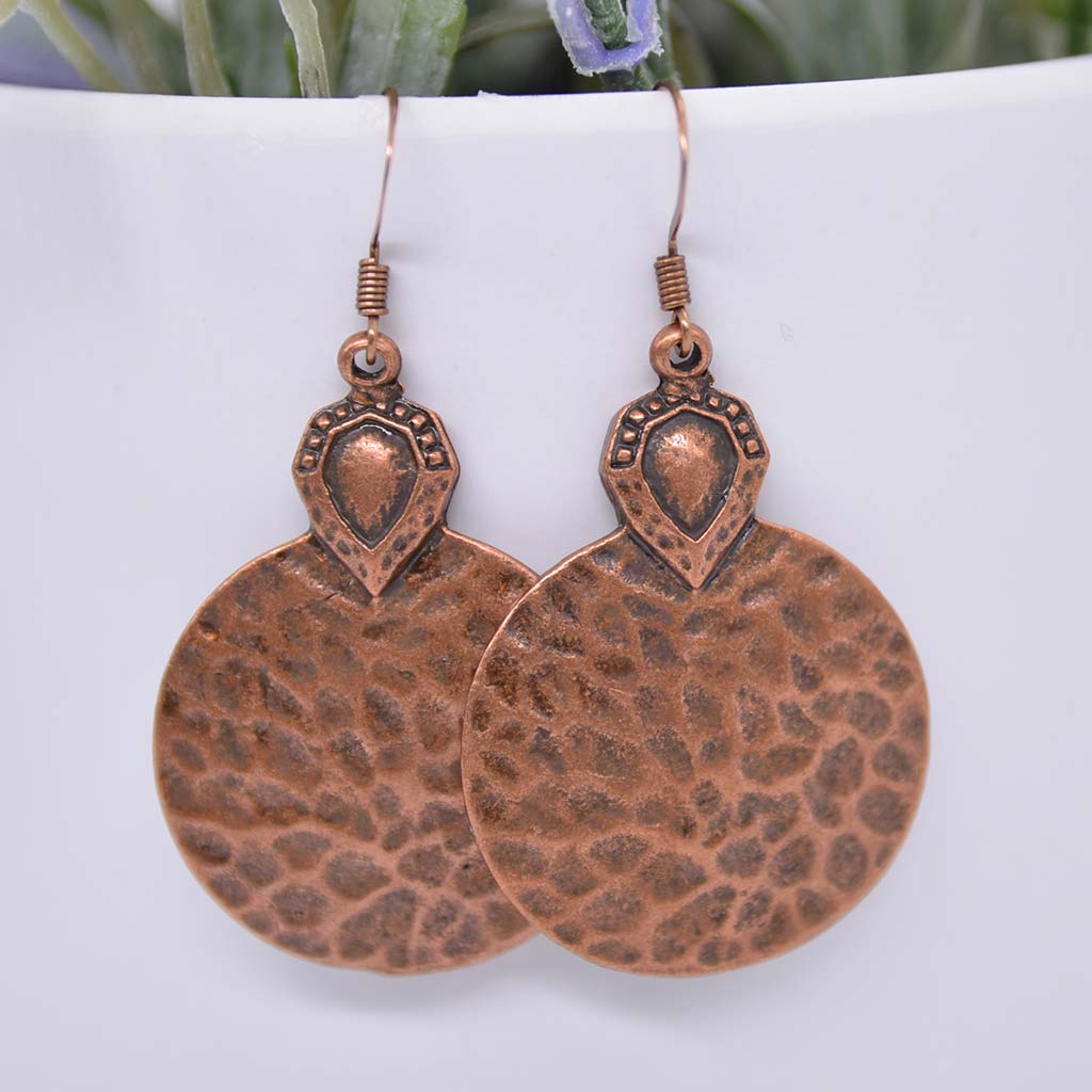 Hammered Disk Earrings