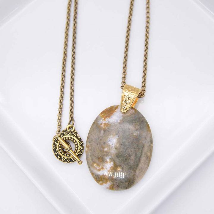 Ocean Jasper & Antique Gold Necklace